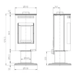 Andorra Exclusive Drehbarer Kaminofen 7kW Schwarz -Derofenfuchs Verkäufe thorma andorra exclusive masse 1280x1280 1
