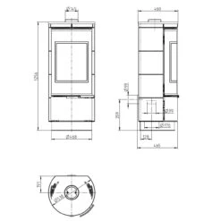 Andorra Keramik Plus Schwarz 7kW Kaminofen -Derofenfuchs Verkäufe thorma andorra keramik plus kaminofen masse 1280x1280 1