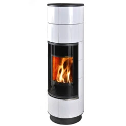 Delia Plus Speicher-Kaminofen Mit Weißen Kacheln 7kW