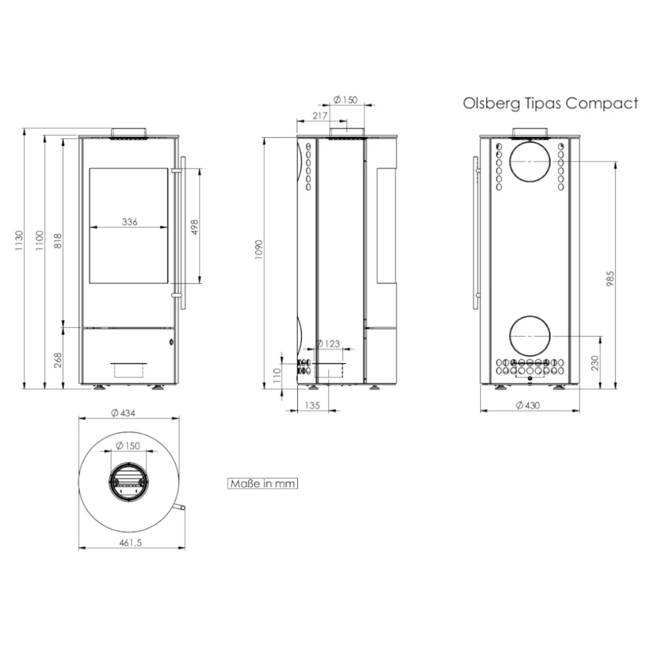 Tipas Glas Compact Kaminofen Schwarz 4kW DIBt 8 Tipas Glas Compact Kaminofen Schwarz 4kW DIBt – Bild 6