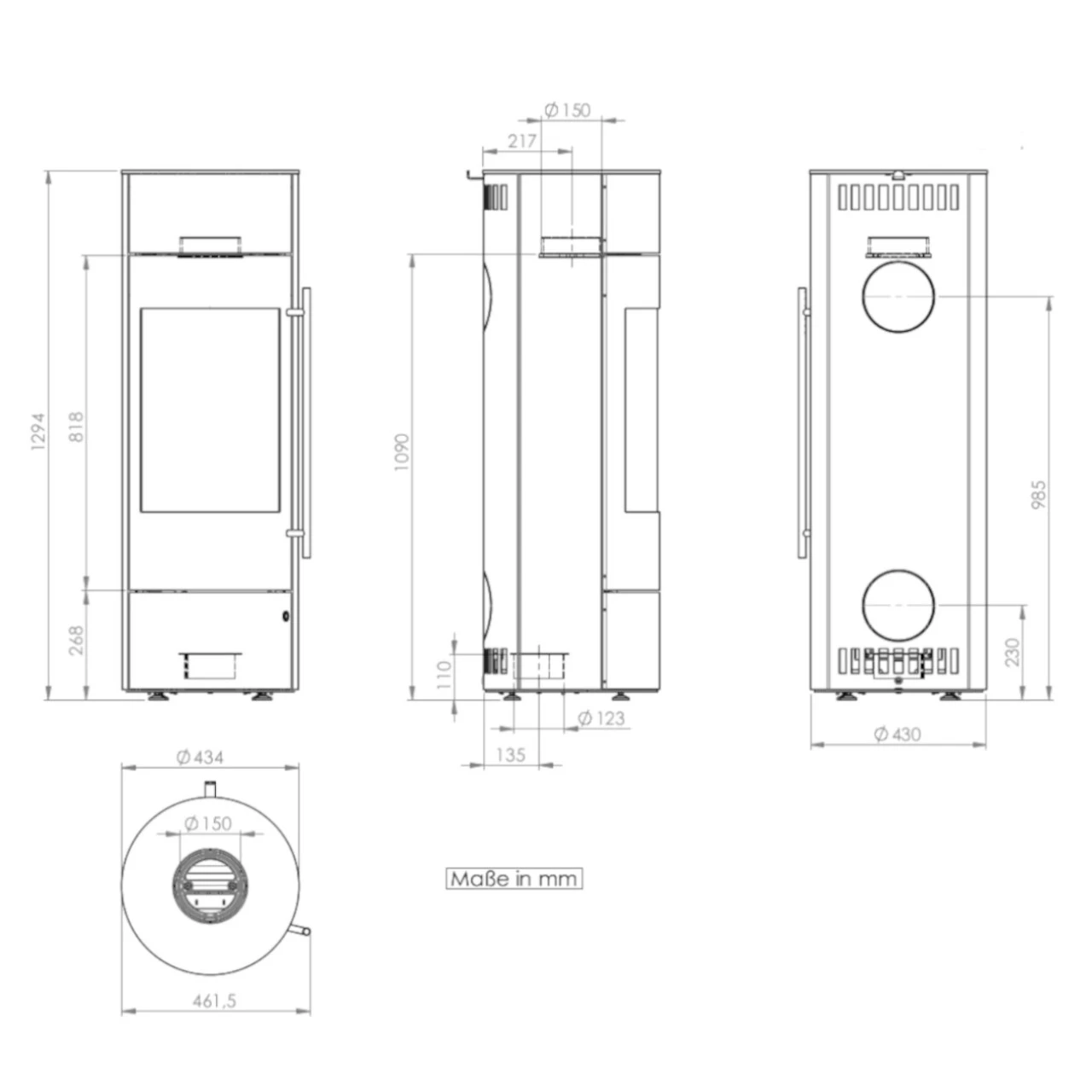 Tipas Compact Powerbloc Kaminofen Schwarz 4kW DIBt 12 Tipas Compact Powerbloc Kaminofen Schwarz 4kW DIBt – Bild 10