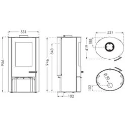 TT20 Bazic R Kaminofen 5kW In Schwarz -Derofenfuchs Verkäufe tt20 bazic r masse 1280x1280