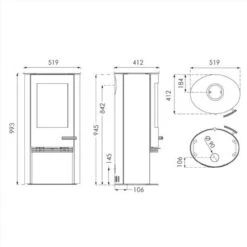 TT21RL Kaminofen In Schwarz 5kW -Derofenfuchs Verkäufe tt21rl masse1 1280x1280