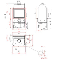 Twin 7CL Tunnel-Eckkamineinsatz Linksverglast 7kW -Derofenfuchs Verkäufe twin 7 cl masse 1280x1280