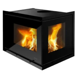Unico 11 Eck-Kaminkassette Zum Einbau 6kW Rechtsverglasung