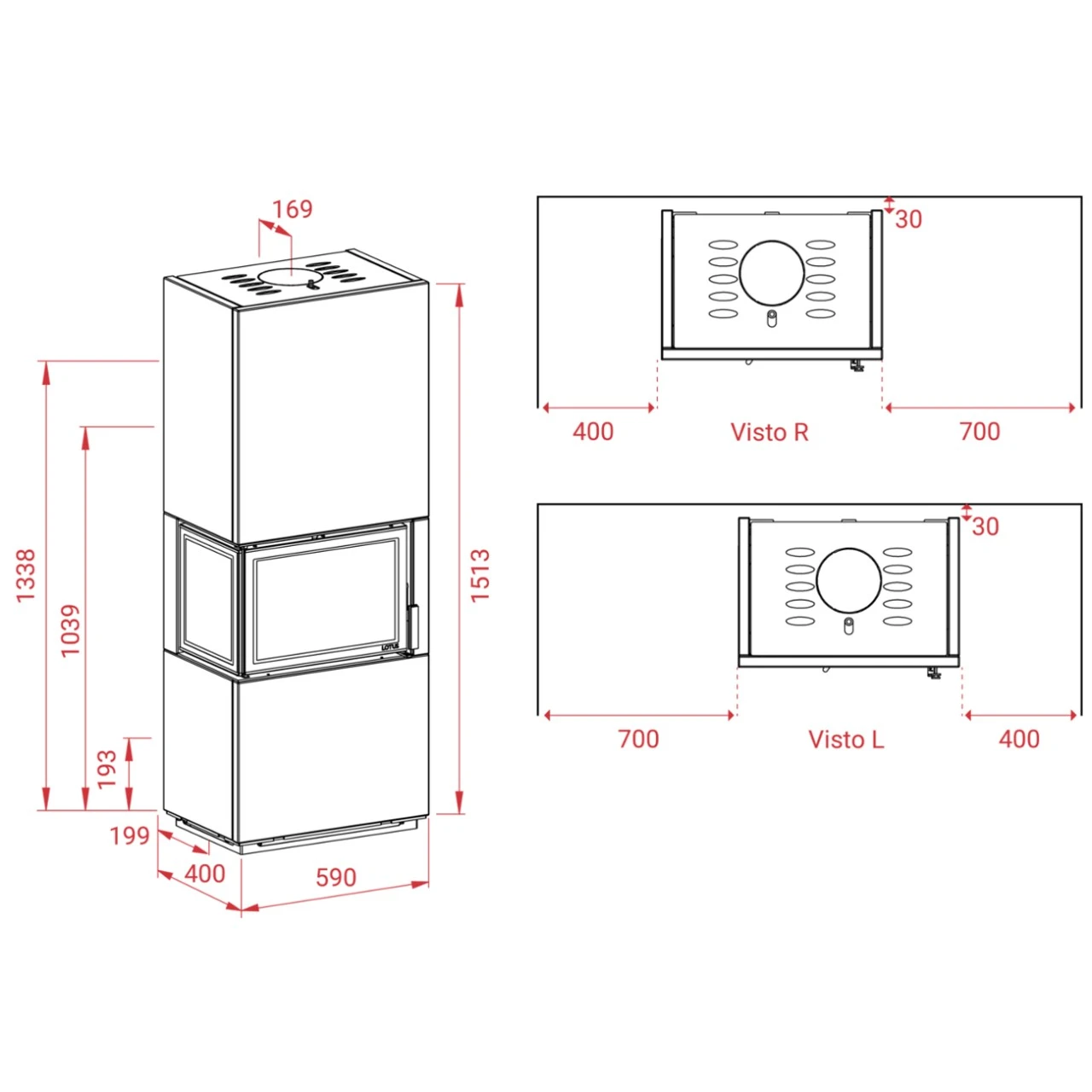 Visto R Speckstein Speicher-Kaminofen Rechtsverglast 5kW 6 Visto R Speckstein Speicher-Kaminofen Rechtsverglast 5kW – Bild 4