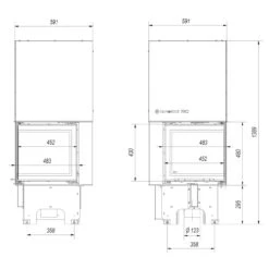 Eck-Kamineinsatz VNP Rechts 8kW Mit Hebetür -Derofenfuchs Verkäufe vnp 480 480 masse1 1280x1280