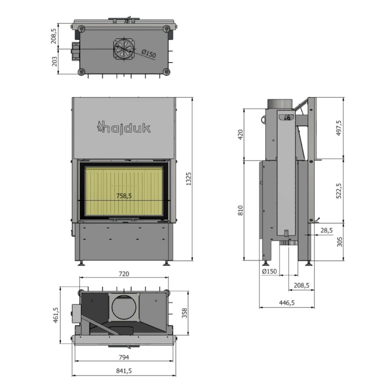 Volcano ATh Kamineinsatz 9kW Hebetür 6 Volcano ATh Kamineinsatz 9kW Hebetür – Bild 4