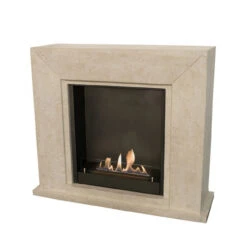 Nero Bioethanol Kamin Naturstein Weiß