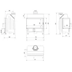 Zibi 12 Warmluft-Eckkamineinsatz 11kW Links Verglast -Derofenfuchs Verkäufe zibi 12 l bs masse 1280x1280