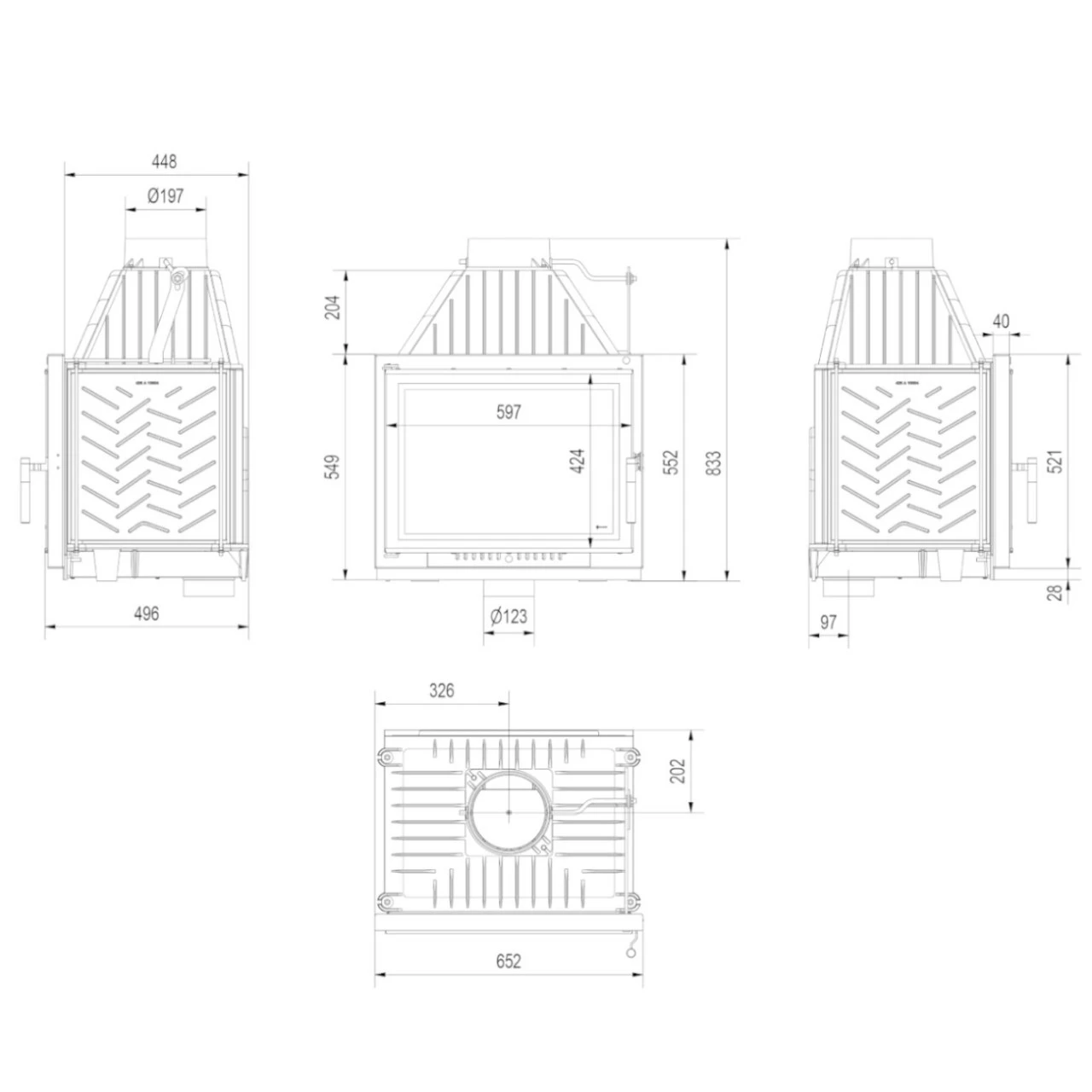 Zuzia Eco Deco Gusseisen-Kamineinsatz 12kW 8 Zuzia Eco Deco Gusseisen-Kamineinsatz 12kW – Bild 6